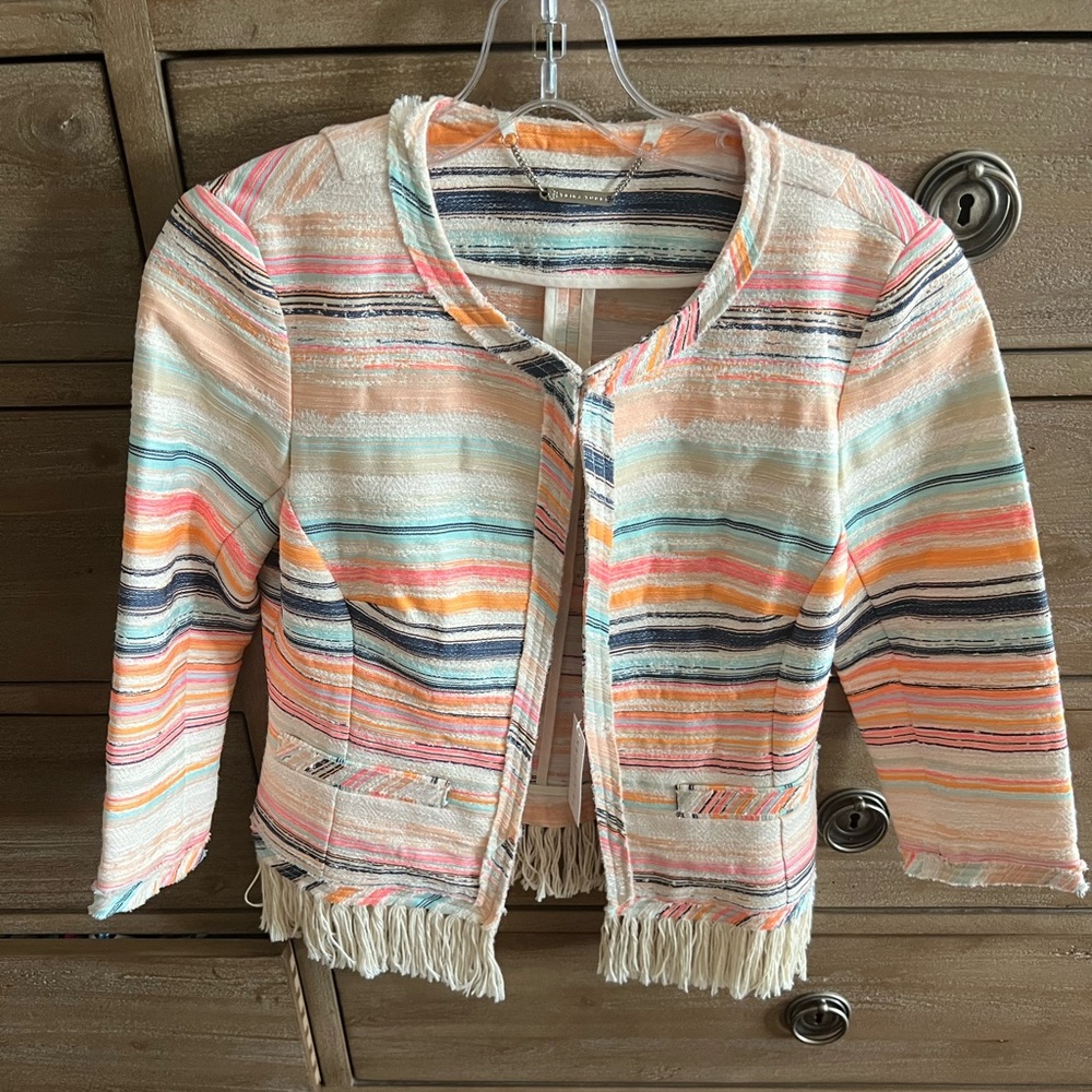 NWT Trina Turk Nani woven stripe jacket size 0